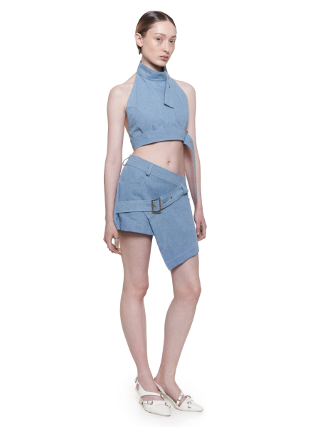 Юбка мини из джинсы LESS CAPPAREL.21est  купить онлайн