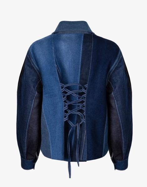 Джинсовая куртка со шнуровкой на спине RISHI  купить онлайн
