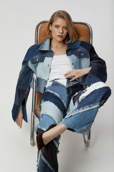 Пэчворк джинсы с бахромой RISHI  купить онлайн