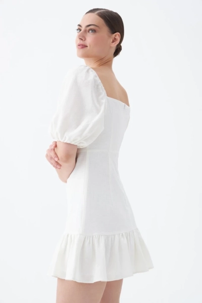 Платье-мини изо льна с оборкой INSPIRE  купить онлайн