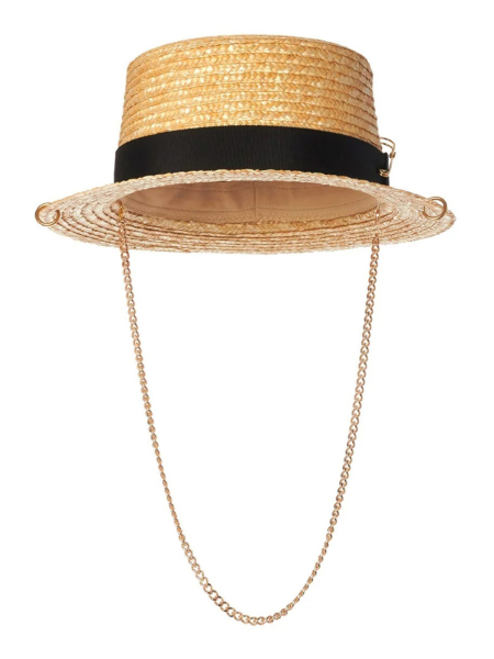 Шляпа канотье соломенная с пирсингом и цепью Canotier Кс5л пцб купить онлайн