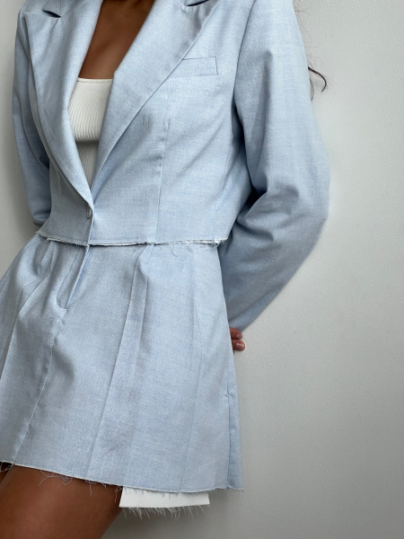 Комплект жакет укороченный и юбка изо льна Ricoco  купить онлайн