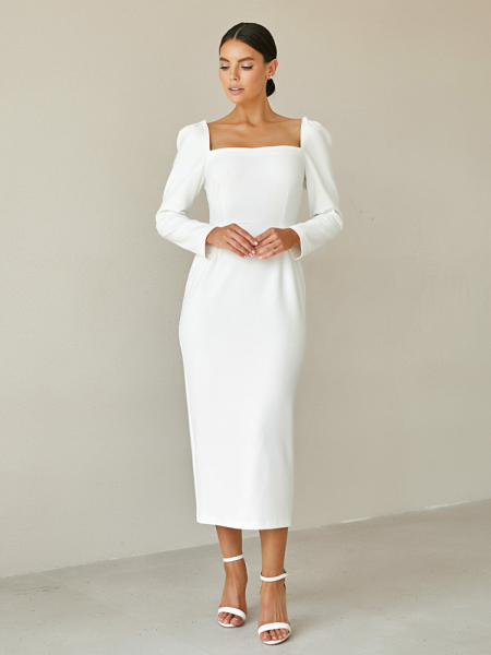 Платье обтягивающее с квадратным вырезом и пуговицами на спине I.B.W. ED036 купить онлайн